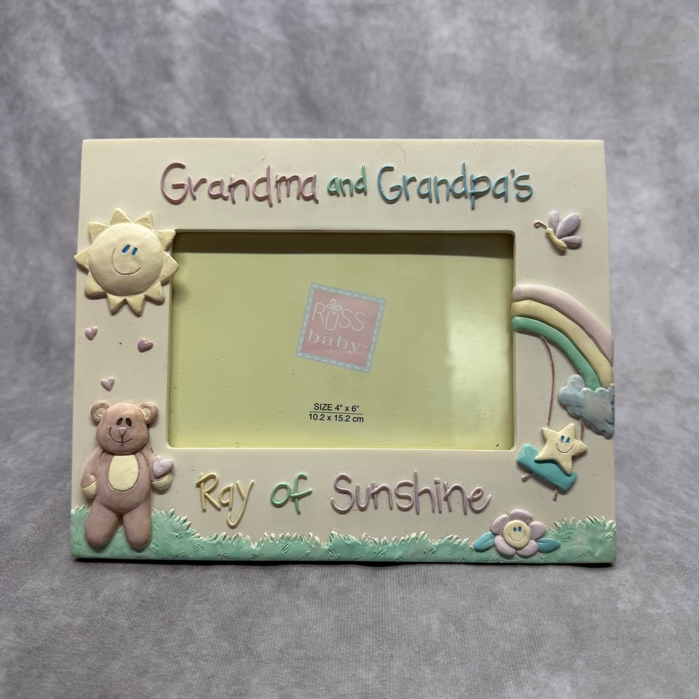 Russ Baby Picture Frame Unisex 4x6 Cream Grandma Grandpa Ray of Sunshine 24364
